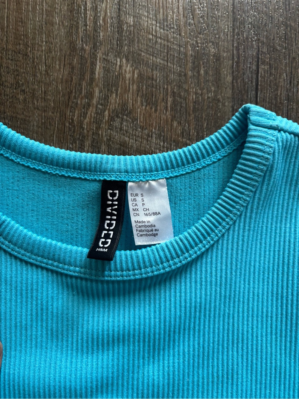 H&M Turquoise Ribbed Crop Tee - Kids - Picture 2 of 4